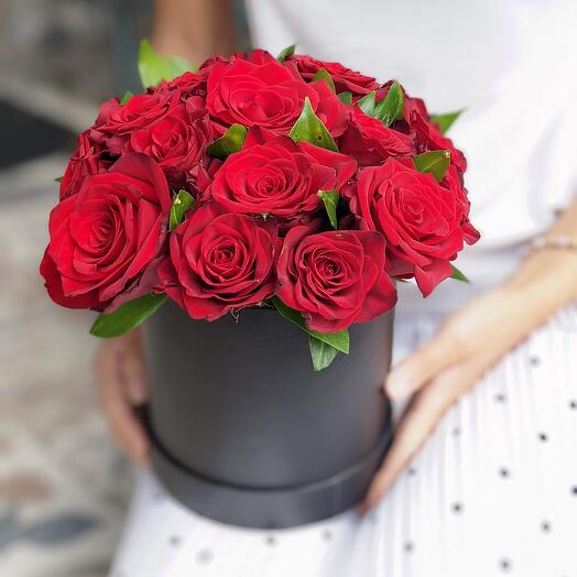 Red roses in black