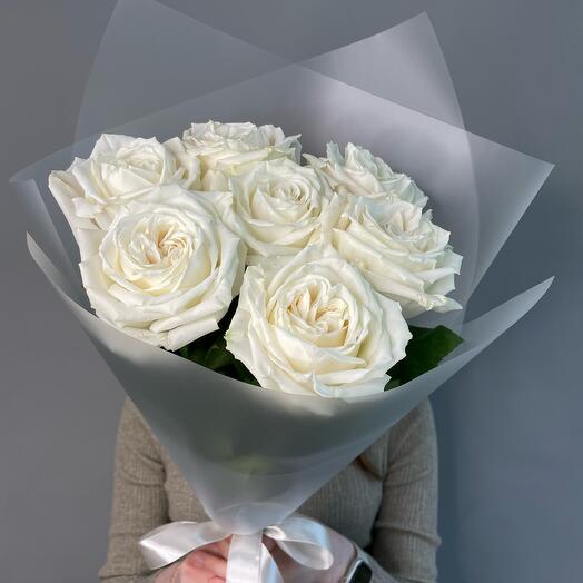 White peony-shaped roses
