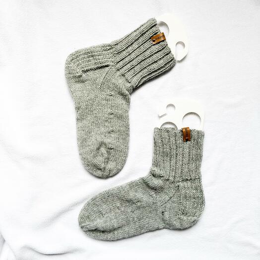 Вязаные мужские серые шерстяные носки