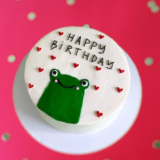 Торт 1 кг бенто Макс с лягушкой на день рождения «happy birthday» веселый