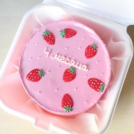 Бенто торт с клубничками  🍓