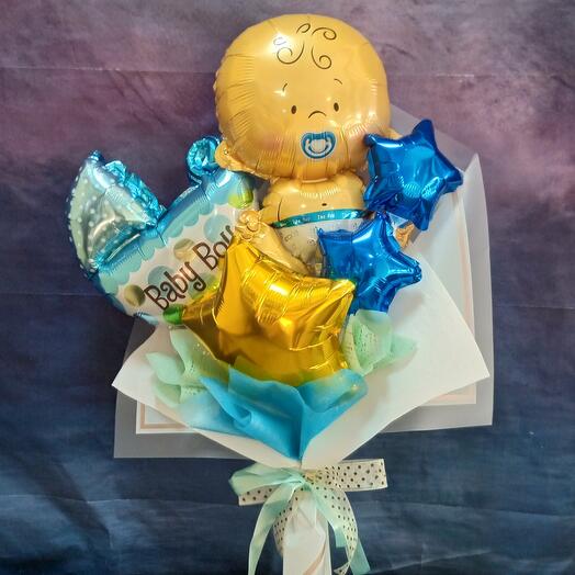 Букет из мини фольгированных шаров.Привет, малыш