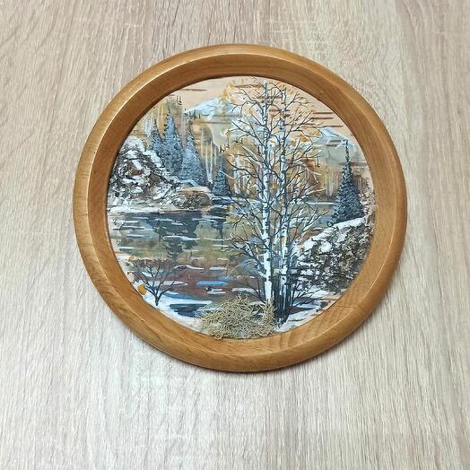 Картина на бересте круглая 5