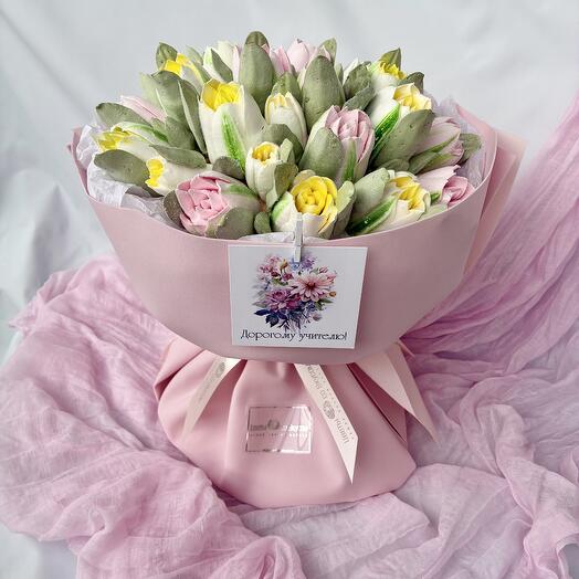 Букет зефирных тюльпанов