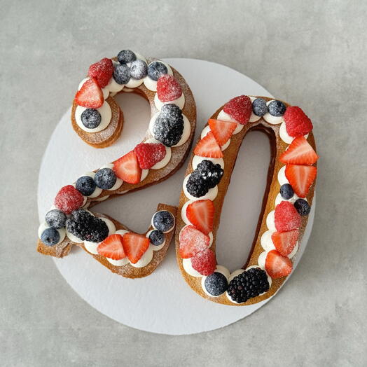 Торт медовик цифра 20 размер S (любая цифра по запросу)