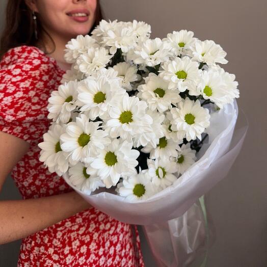 Букет белые хризантемы ромашки