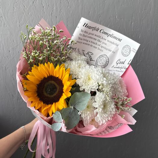 Букет с подсолнухом 🌻