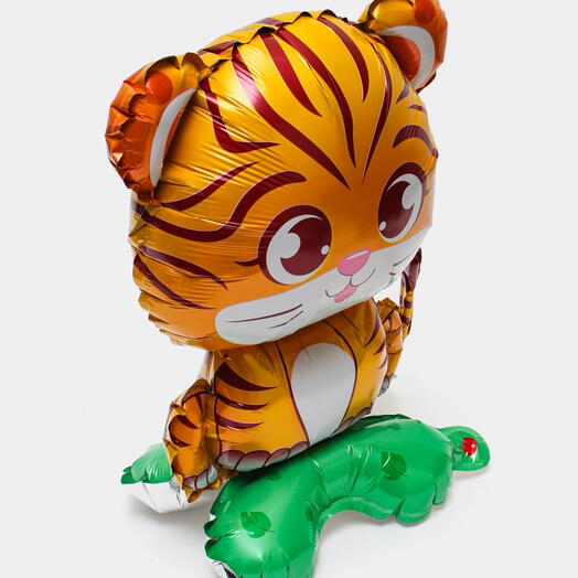 Воздушный Фольгированный шар Тигренок на подставке 🎈☁️️🫧🍭🦄🌻