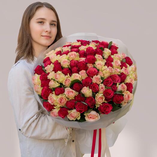 Букет из 101 розы кении. Арт.319