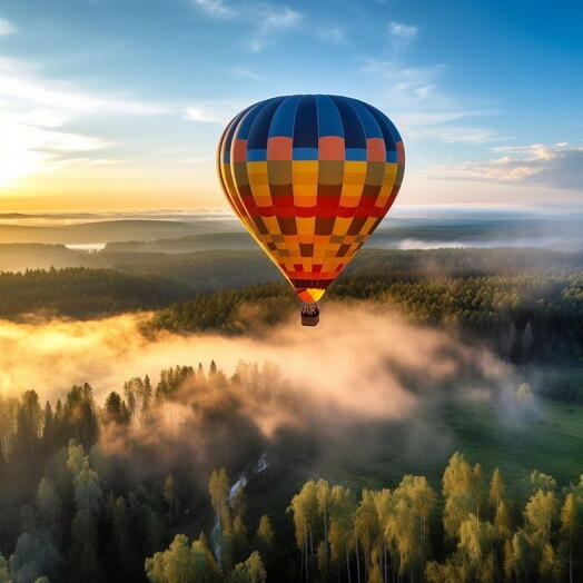 Подарочный сертификат «Полет на воздушном шаре в группе до 12 человек» (1 час, 1 человек в составе группы)
