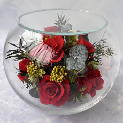 Натуральные цветы в стекле, вакуум (RF2.14880)