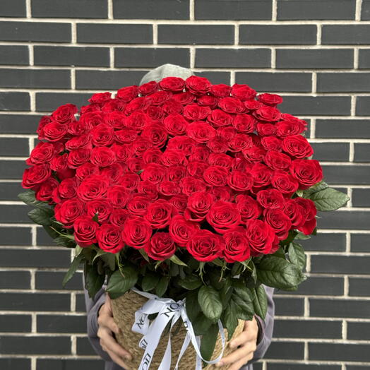 101 роза в кашпо