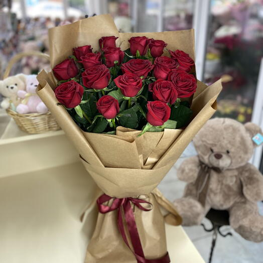 Букет из красной розы 17шт