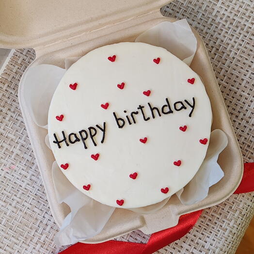 Бенто-торт "Happy Birthday" c сердечками