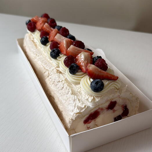 Меренговый рулет фисташка/малина