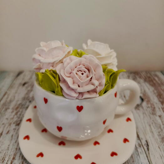 Зефир в кружке  с розами в подарок 🌹