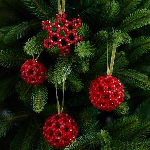 Новогодние ёлочные украшения из бусин