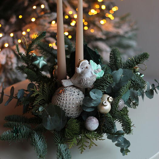 Новогодняя композиция "Птичка"