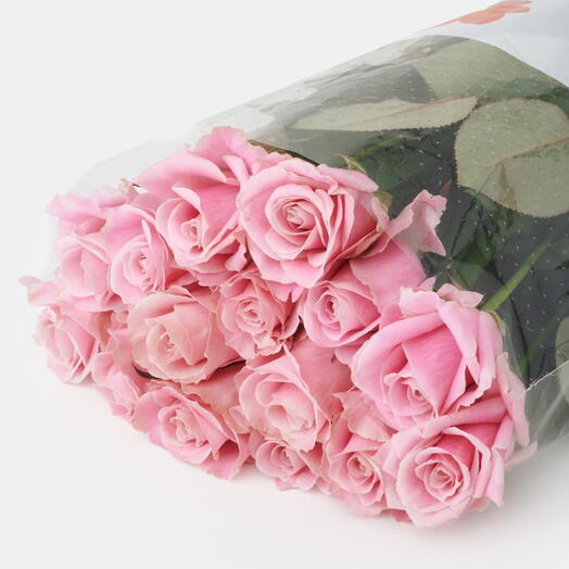 Пачка роз (15 штук) Пинк Аваланш, 50 см