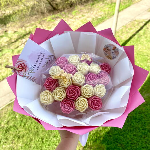 Букет из шоколадных роз 21 шт