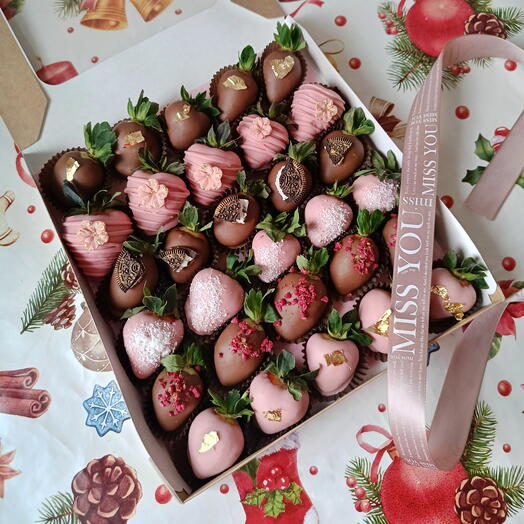 Набор с клубникой в шоколаде 30 шт 🍓Клубника в бельгийском шоколаде Дофаминовый букет