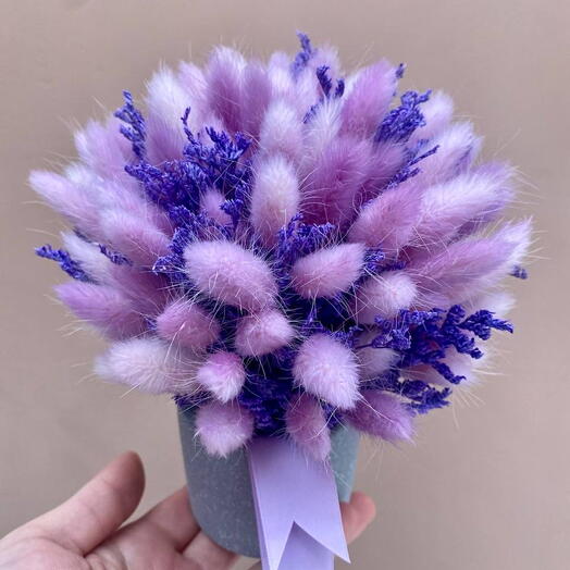 Композиция из лаванды и лагуруса «Мистика» N 101