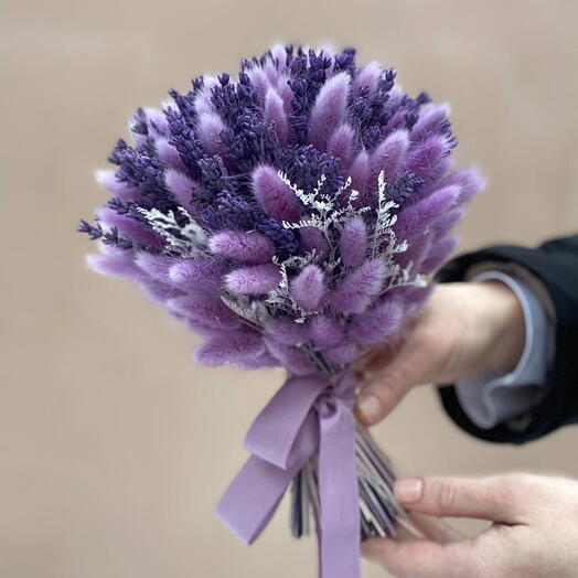 Букет интерьерный из лаванды и лагуруса «Мистика» N 100