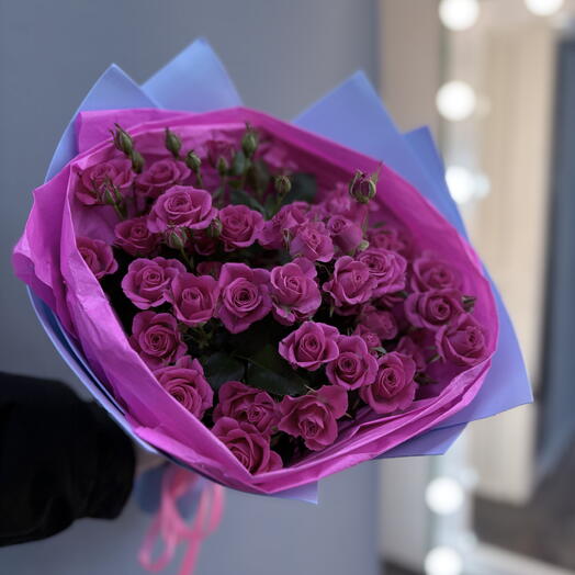 🔥ХИТ🔥 Монобукет с кустовой розой «PINK LOVE»
