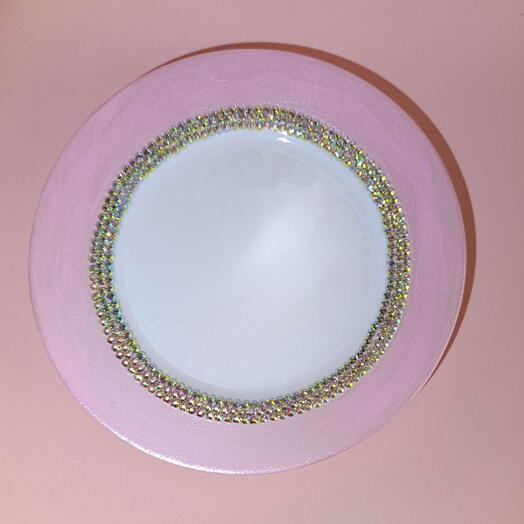 Elegant Cake Plate with Crystals – 19 cm