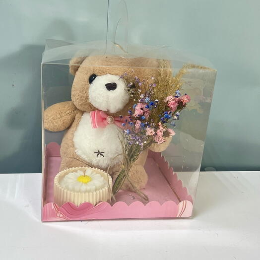 Мишка со свечкой на 🧸🌸