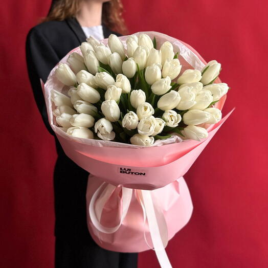 Букет "45 белых тюльпанов"