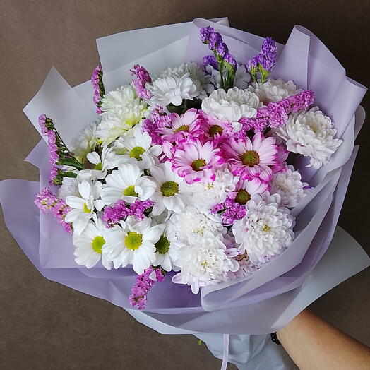 🌸 Хризантемы микс со статицей