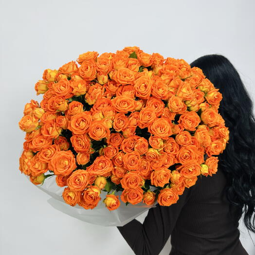 Букет из 51 оранжевой кустовой розы 🤩🍁
