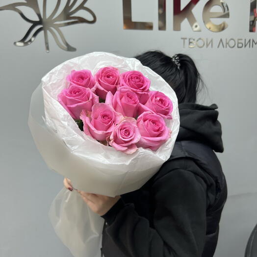 Букет из 9 ярких premium роз