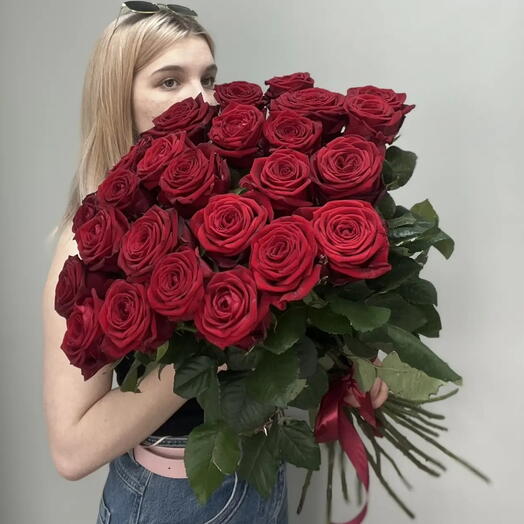 Букет красных роз 25 шт. Для любимого человека 🌹