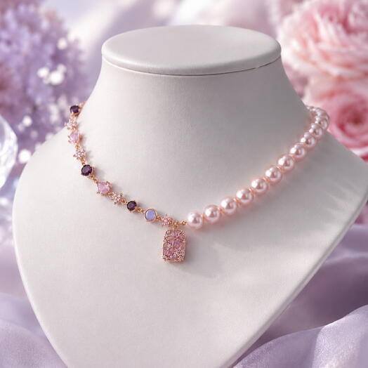 Колье с розовым жемчугом Rosa