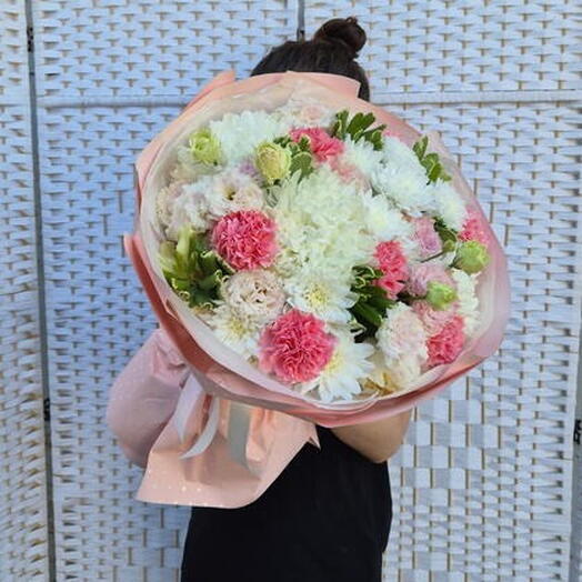 Bouquet 3 🩷 (пион, гвоздика, хризантема, эустома)