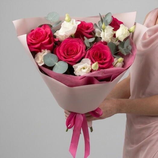 💖Букет с розами и эустомой💖