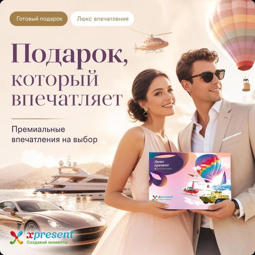 Подарочный набор «Люкс презент» (16 впечатлений на выбор)