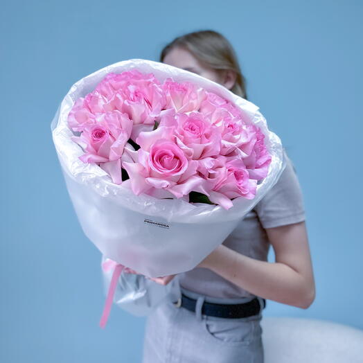Букет из 11 французских роз Мондалла «Розовая мечта» 🌸 39689