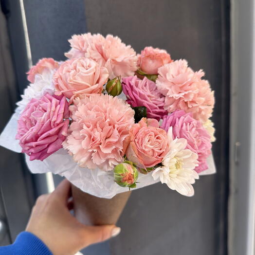 Стаканчик с цветами розовый комплимент 🌸