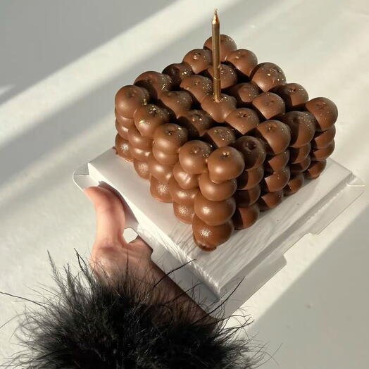 Торт из голубики в бельгийском шоколаде со свечей, невероятно вкусный, подарок на день рождения для девушки, подруги, мамы, жены