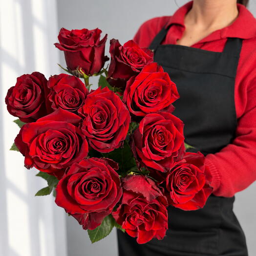 11 красных роз Эквадор 🌹