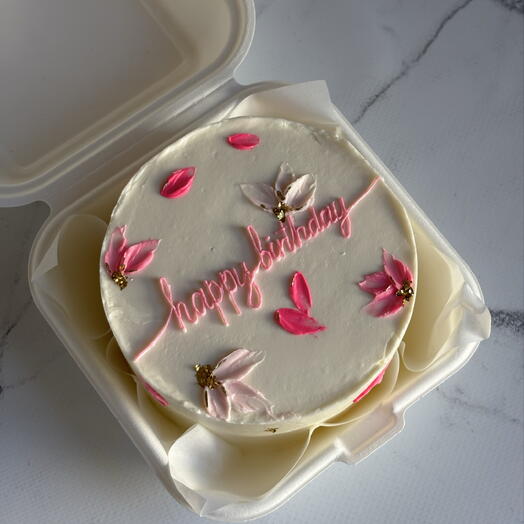 Бенто на день рождения «Happy birthday» с цветочками