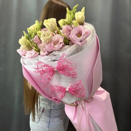 Розовая Эустома 🌸 Букет Розовой Эустомы 🌸 «Красотка»