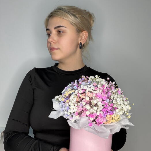 Композиция комплимент 💗радужной гипсофилы 💗