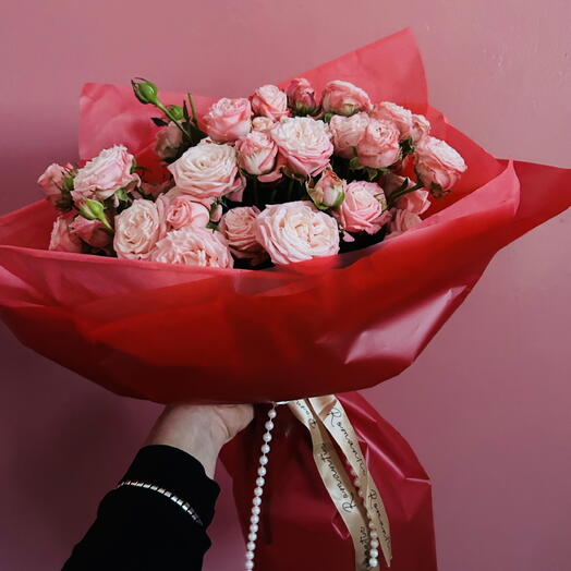 Пионовидные кустовые розы 🌺мадам бомбастик розовые