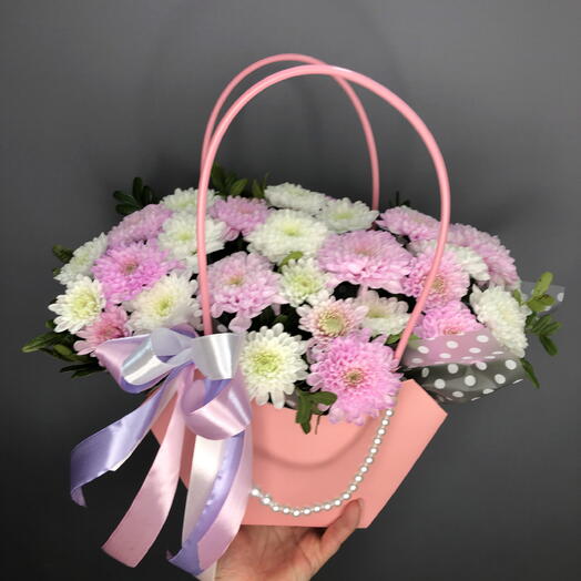 Нежная сумочка с хризантемами и бусинками🌸☘️🌸☘️🌸