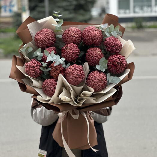 Букет из Хризантем Бигуди