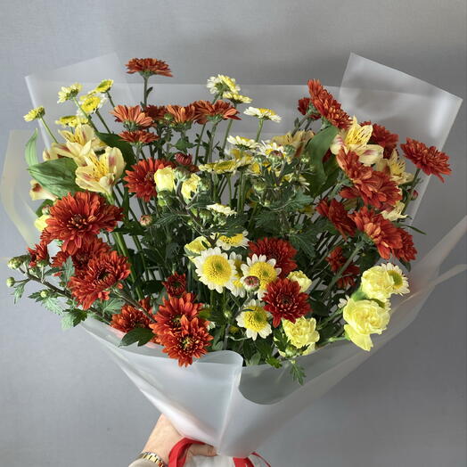 Осенний букет из хризантем 🧡